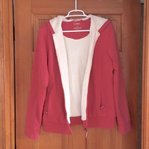 L.L.Bean Fleece lined full zip hooded sweatshirt